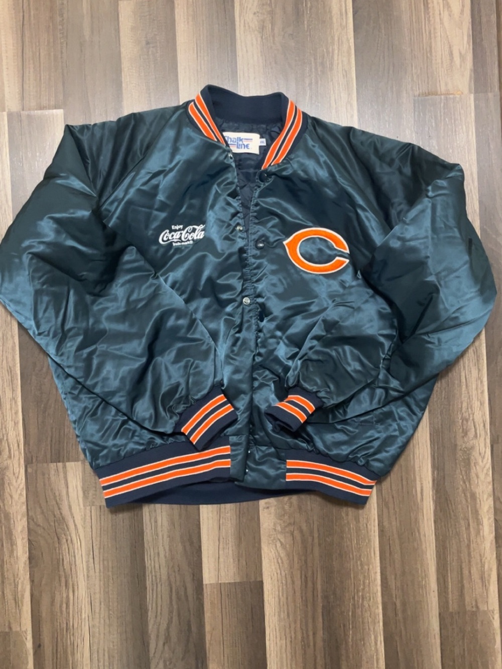 Vintage 80s CHALK LINE CHICAGO BEARS Men’s XXL Statin Bomber Varsity Jacket